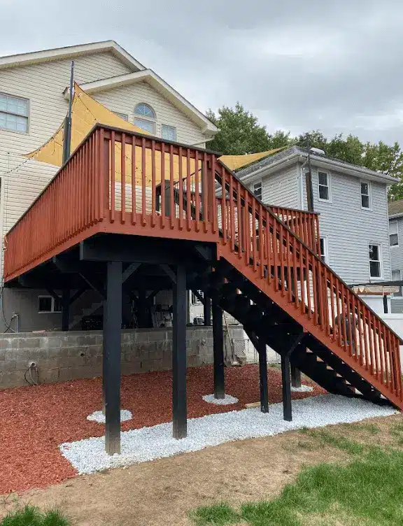 photo of elevated deck with underdeck area