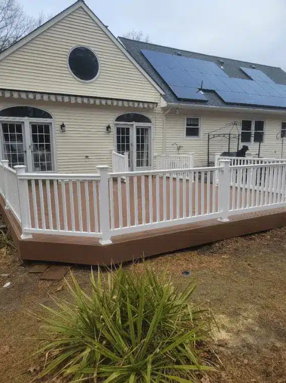 new composite deck with Veranda Traditional deck railing and small accessibility ramp